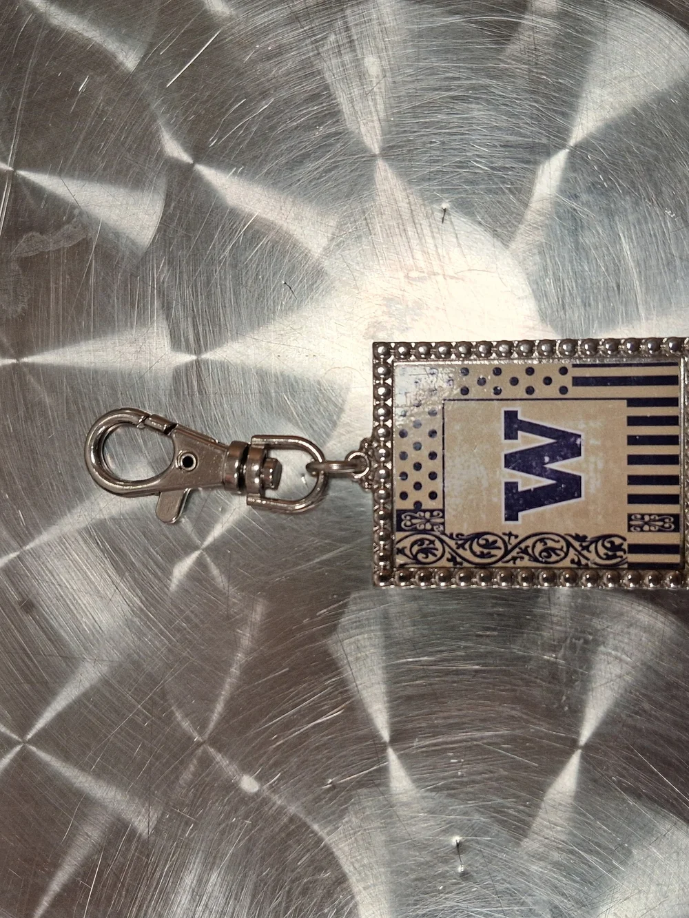 University Of Washington Monogram Crystal-Trim Keychain Charm